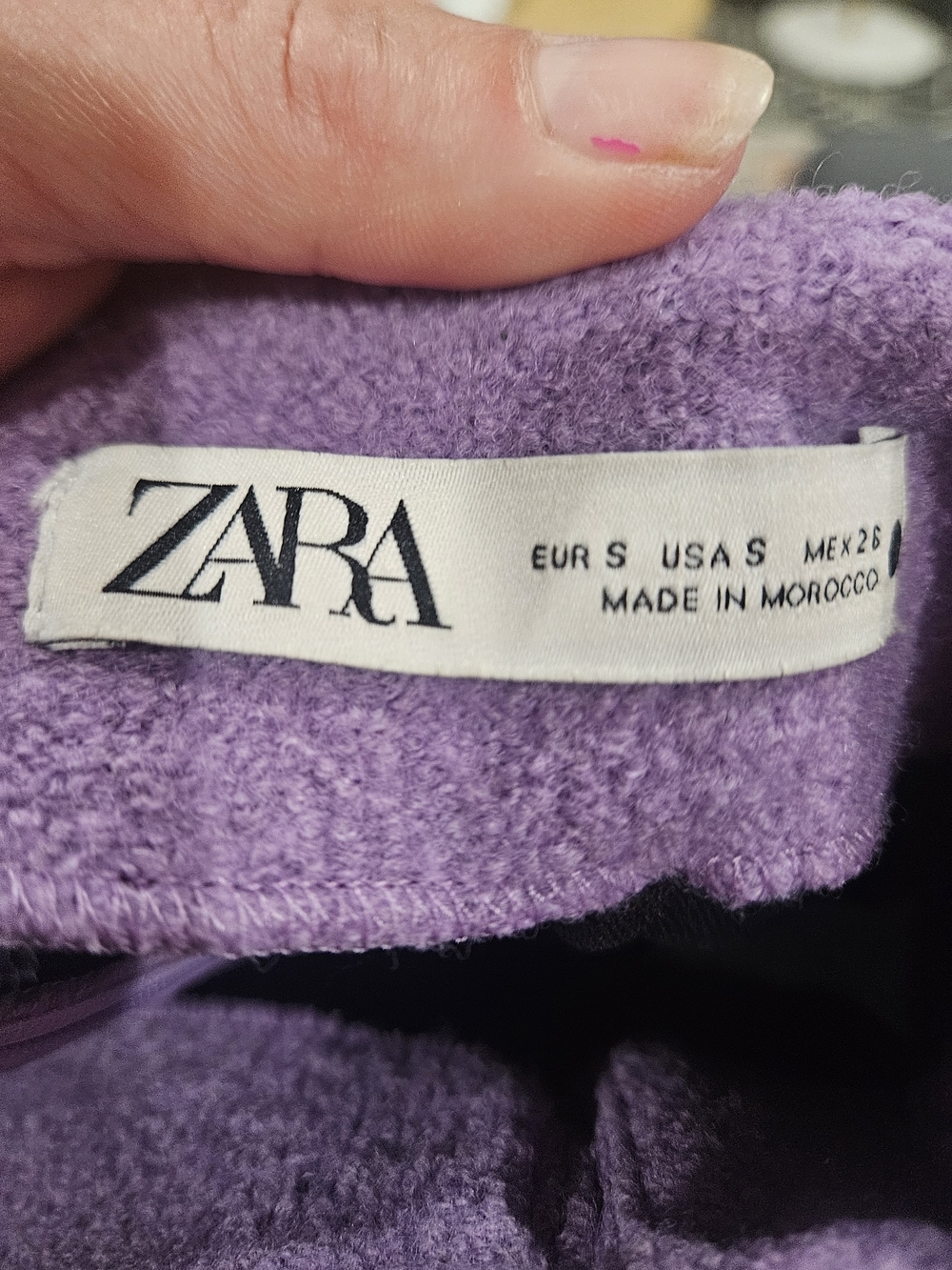 Zara Limited Edition Lilac Wool Blend Tweed Mini Skirt Gold Button Detail Size S - Picture 8 of 16